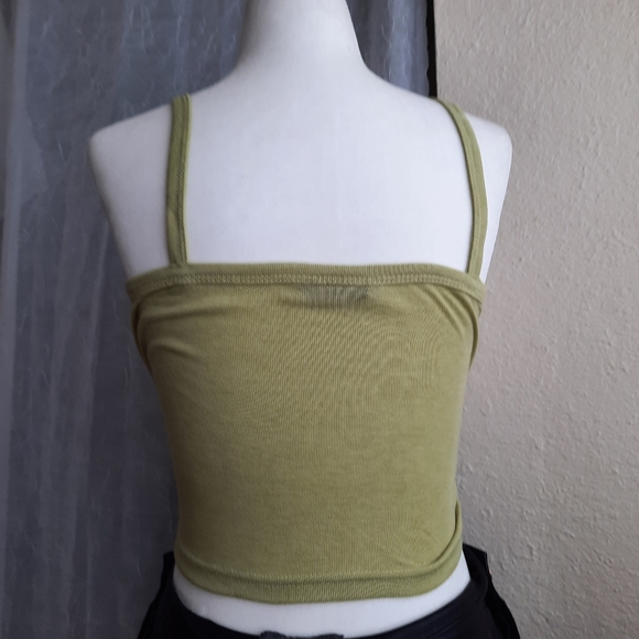 Dazy Adjustable Rouched Drawstring Tank Sage Green - Picture 11 of 14